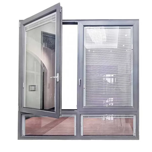 Modern popular Aluminum casement windows with built-in blinds window