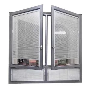 Modern popular Aluminum casement windows with built-in blinds window
