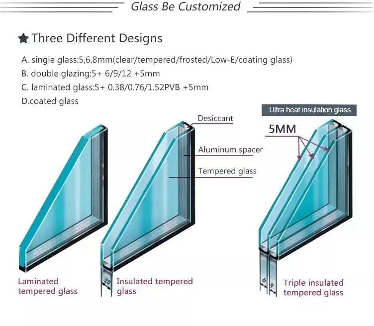 aluminum door glass can be customized