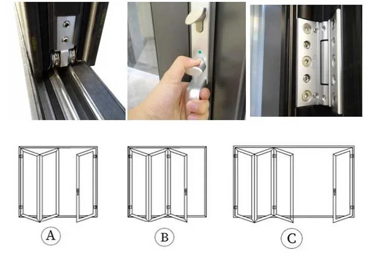 Aluminum double tempered glass folding door 6 aluminum-folding-door-types